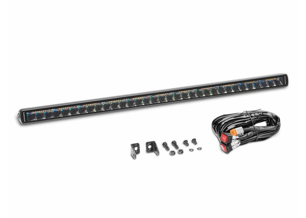 Go Rhino 31.5In Blackout Combo Series Single Row Light Bar with Amber Lighting Blk (751653212CSS)