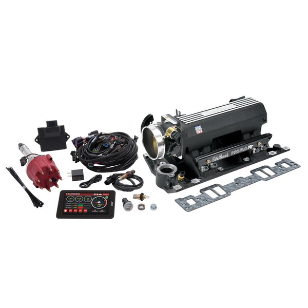 Edelbrock Système EFI Pro Flo 4 XT à injection séquentielle par orifice SBC Vortec/E-Tec 550 ch max 29lb/hr - fini noir