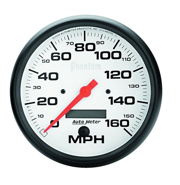 AutoMeter 5" Speedometer, 0-160 MPH, Phantom — Red (5889)