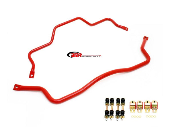 BMR Ensemble de barres stabilisatrices avant et arrière avec coussinets 93-02 F-Body - rouge