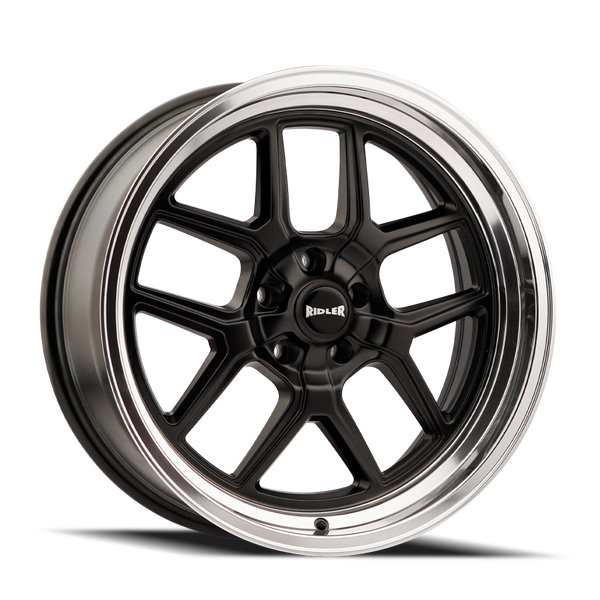 Ridler 610 20x8.5 / 5x120.65 BP / 0mm Offset / 83.82mm Hub Matte Black Polished Wheel