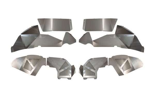 Fishbone Offroad 2018+ Jeep Wrangler JL Front/Rear Set of 4 Aluminum Raw Inner Fenders