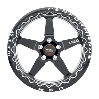 Weld S904 17x10 Ventura à verrouillage de talon 5x120 ET42 BS7.15 diamètre 78.1 - noir brillant fraisé