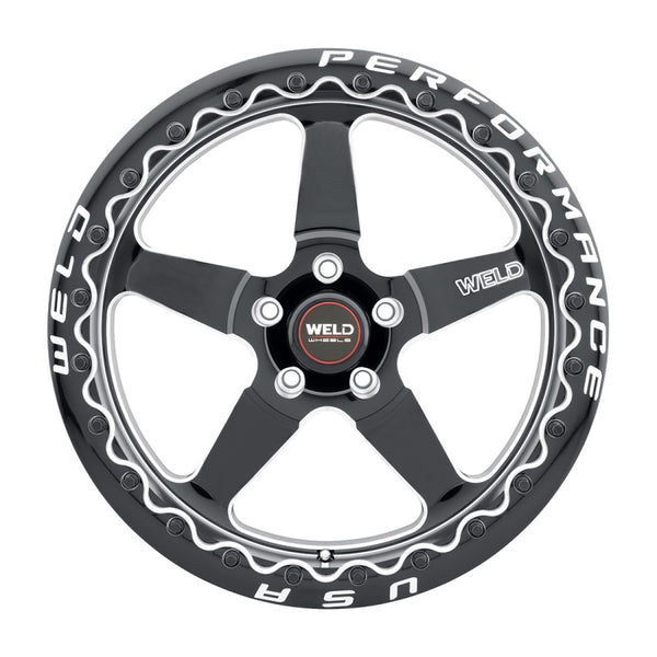 Weld Roue S904 17X10 Ventura Drag Beadlock 5X135 ET10 BS5.9 diamètre 87.1 - noir brillant usiné