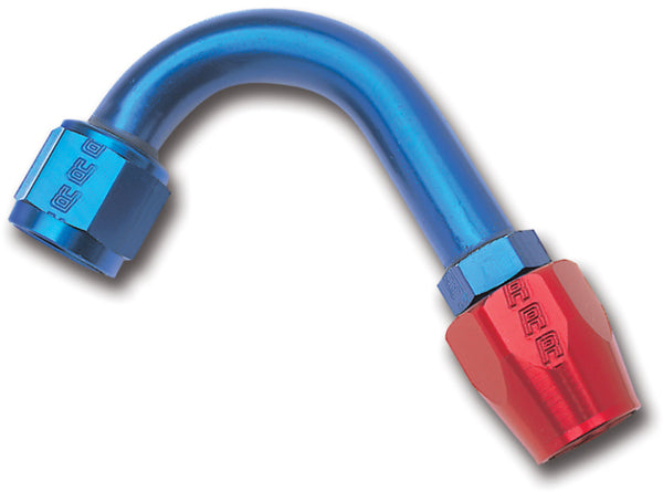 Russell Performance Embout de tuyau -6 AN rouge/bleu à pleine circulation 120 degrés (rayon de ligne centrale de 1 po)