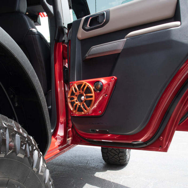 DS18 21-25 Bronco Back Door Pnls Fits Most 2x 6.5in Speakers 2x 2.3in Cut Out Twtrs Speaker Not Incl