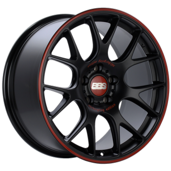 BBS Roue CH-R Nurburgring Edition 18x8.5 5x112 ET47 - 82mm PFS/clip requis - noir satiné/rebord rouge