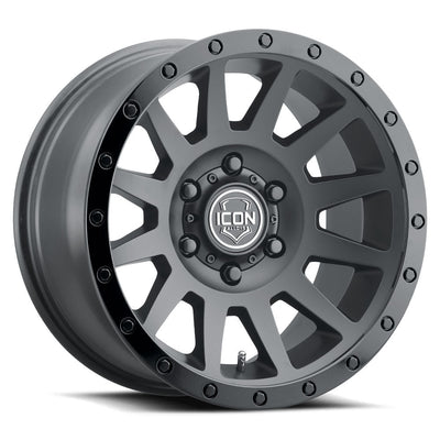 ICON Alloys Roue Compression, noir double — 17 x 8.5, 6 x 5.5, déport de 25 mm, dégagement arrière de 5.75 po (2017859057DB)