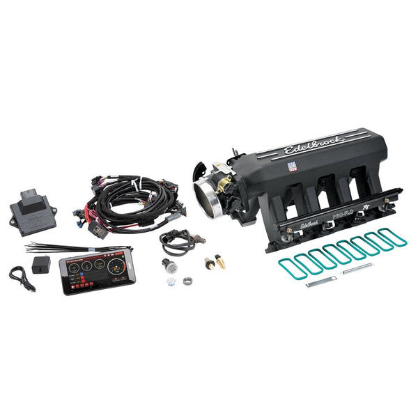 Edelbrock Système EFI Pro Flo 4 XT à injection séquentielle par orifice LS Gen III/IV à orifices cathédrale 550 ch max 35lb/hr - noir