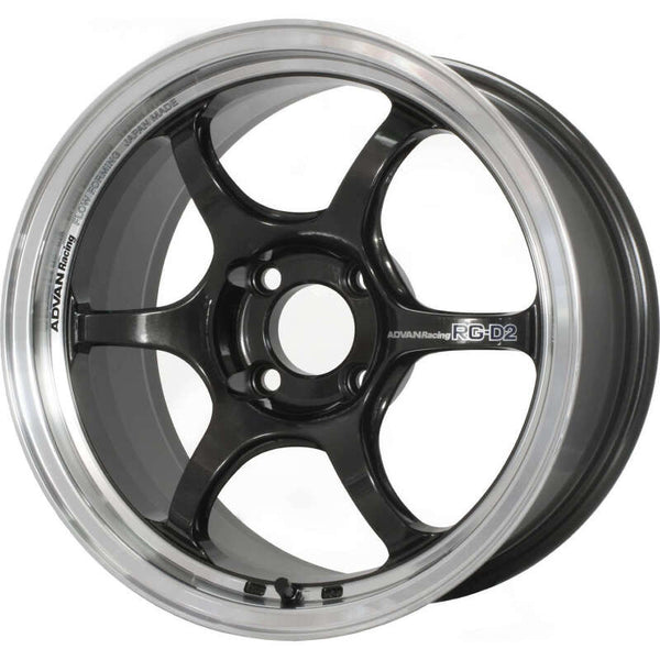 Advan RG-D2 15X8.0 / +35 / 4x100 - noir gris métallisé usiné