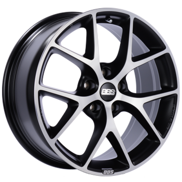 BBS Roue SR 19x8.5 5x114.3 ET35 - noir satiné, face taillée au diamant - PFS/agrafe 82mm requis