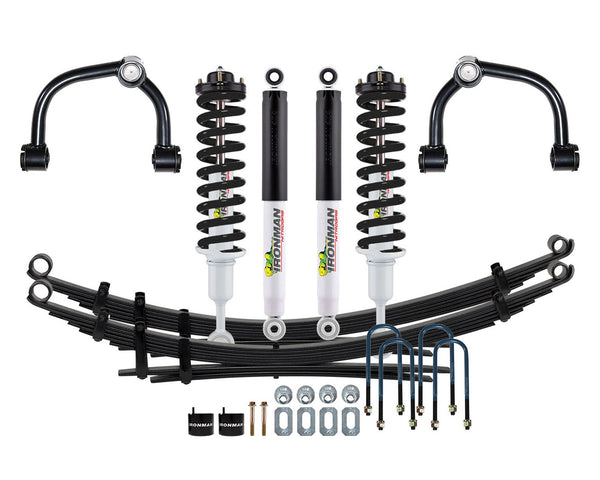 Ironman 4x4 3" Nitro Gas Lift Kit, Stage 2 — 2021+ Ford F-150 — Upper Control Arms, Front Heavy / Rear Heavy Load, Black Springs (FOR015CCKGS2P-B)