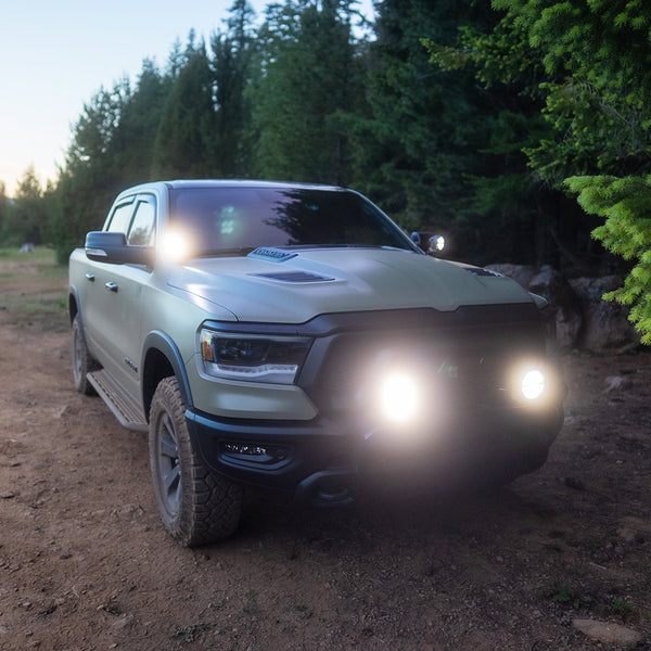 Rigid Industries 2019+ Dodge RAM 1500 and 2019+ TRX A-Pillar 4in 360-Series LED Light Kit