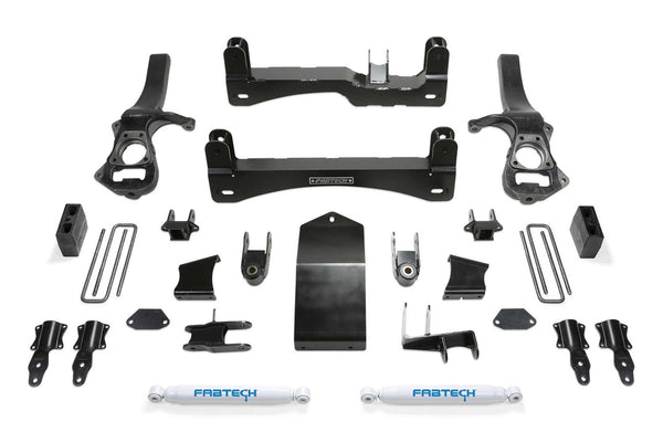 Fabtech Système de rehaussement Basic avec amortisseurs — rehaussement de 6" — 2019-2023 Chevrolet Silverado 1500 / GMC Sierra 1500 (K1132)