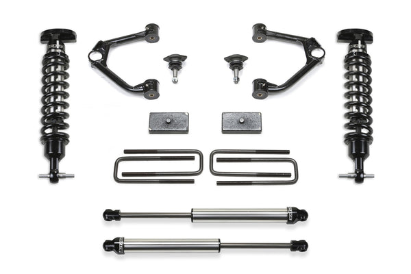 Fabtech Système de rehaussement Budget avec amortisseur — rehaussement de 3" — 2021-2023 Chevrolet Silverado 1500 / 2022-2023 GMC Sierra 1500 (K1189DL)