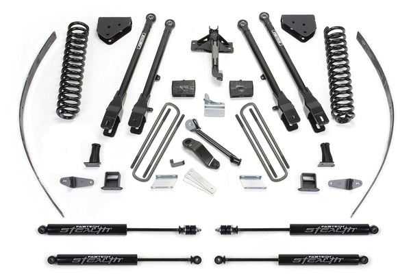 Fabtech 4 Link Lift System, 8" Lift — With Factory Overload, Stealth Monotube Shocks — 2008-2015 Ford F-250 Super Duty & 2014 Ford F-350 Super Duty (K2126M)