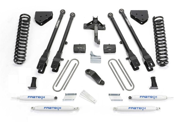 Fabtech 4 Link Lift System, 6" Lift — 8-Lug, Performance Shocks — 2008-2015 Ford F-350 Super Duty (K2132)