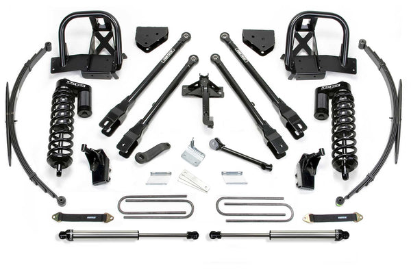 Fabtech 4 Link Lift System, 8" Lift — Rear Leaf Springs, Dirt Logic 4.0 Coilovers, Dirt Logic Rear Shocks — 2008-2015 Ford F-250 Super Duty / Ford F-350 Super Duty (K2144DL)