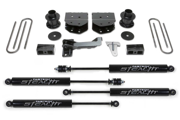 Fabtech Budget Lift System with Shock — 4" Lift — 2008-2013 Ford F-450 / F-550 Super Duty; 2008-2015 Ford F-250 / F-350 Super Duty, 4WD (K2160M)