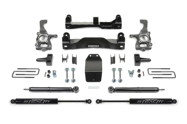 Fabtech Basic Lift System with Shocks, 4" Lift — 2009-2013 Ford F-150, 4WD