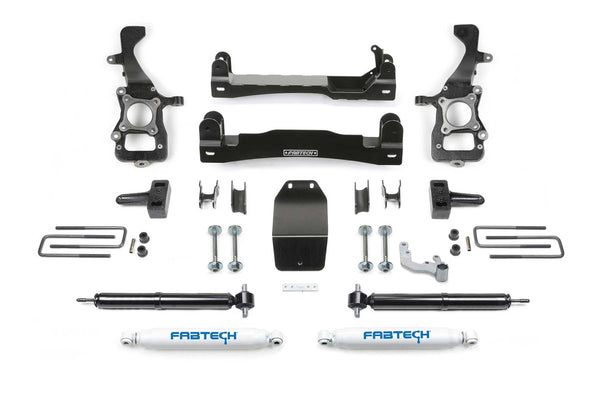 Fabtech Basic Lift System with Shocks, 4" Lift — 2021+ Ford F-150