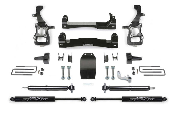 Fabtech Basic Lift System w/Shocks, 4" Lift — 2021+ Ford F-150