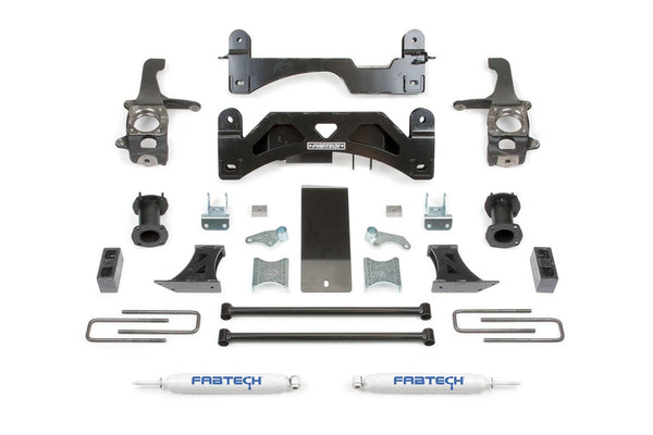 Fabtech Basic Lift System with Shocks, 6" Lift — 2007-2014 Toyota Tundra, 4WD