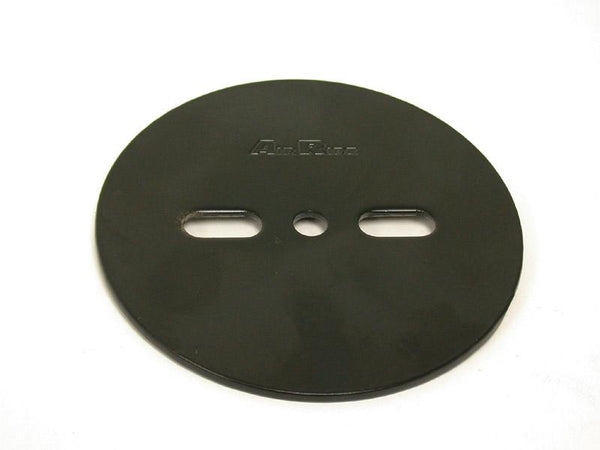Ridetech Air spring patten plate, centered, 1/8" thick x 5.5" O.D. Powder coated black.