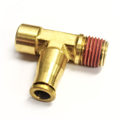 Ridetech Suspension Airline Fitting, Compressor Tee, 1/4" NPT x 1/8" Female NPT x 1/4" Airline
