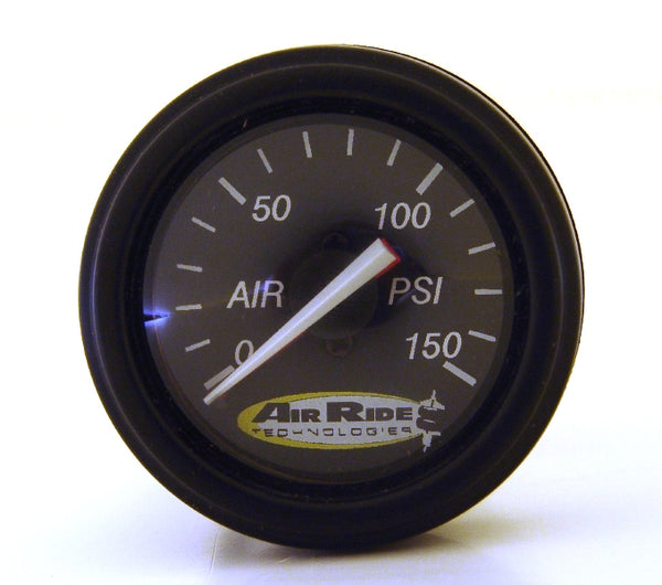 Ridetech Suspension Air Pressure Gauge, Dual Needle, Black Face - 150psi.