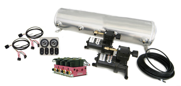 Ridetech BigRed Analog 4 way air suspension control system with 5 gallon tank.