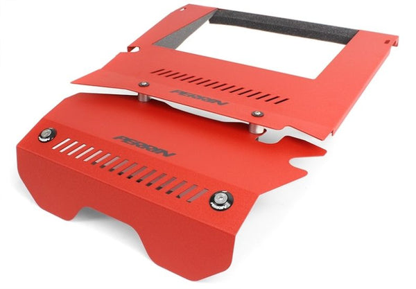 PERRIN Ensemble de couvre-moteur 15-21 Subaru WRX (couvercles de refroidisseur intermédiaire et de poulie inclus) - rouge