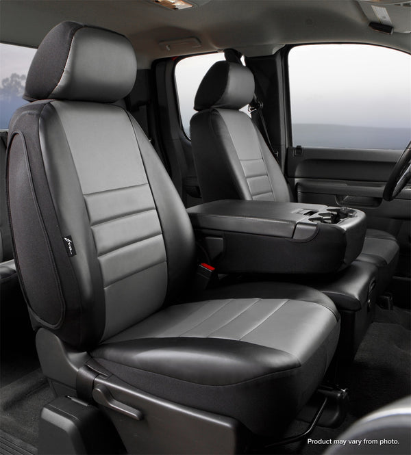 FIA Seat Cover Front LeatherLite Bench Seat 40/20/40 - Gray (FISL69-47GRAY)