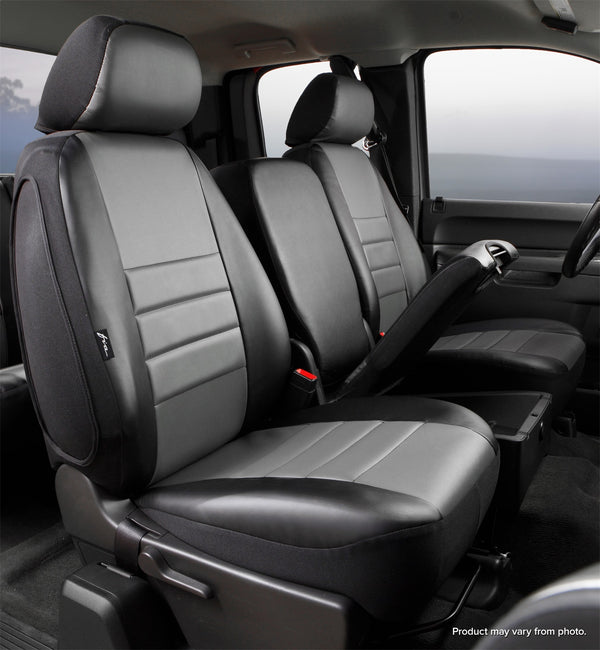 FIA Seat Cover Front LeatherLite Bench 40/60 - Gray/Black (FISL67-35GRAY)