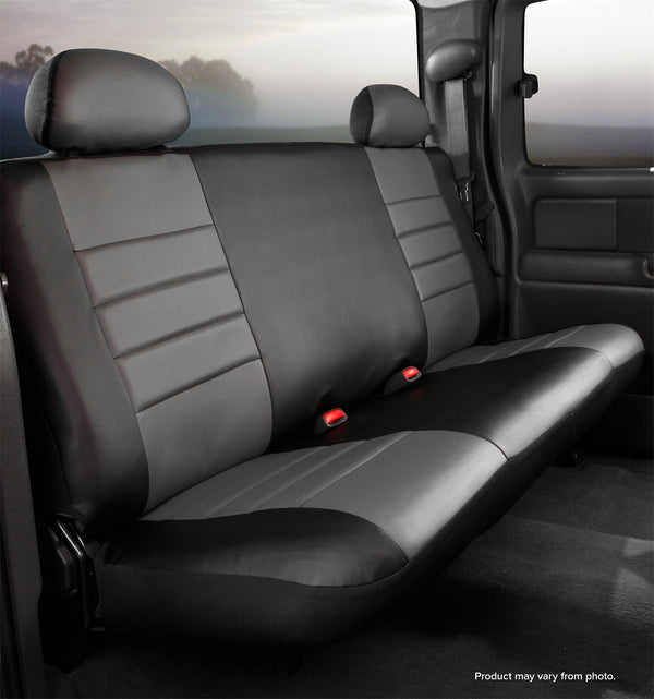 FIA Seat Cover Rear Second LeatherLite Bench Seat - Gray/Black (FISL62-40GRAY)