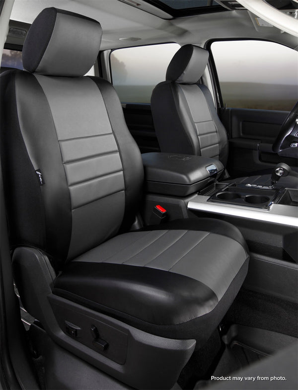 FIA Seat Cover Front LeatherLite Bucket - Gray/Black (FISL67-34GRAY)