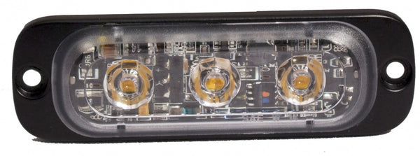 Safety Whip SWS Warning Systems Ultra License Plate Head 3 LED Surface Mount 12-24V - Amber