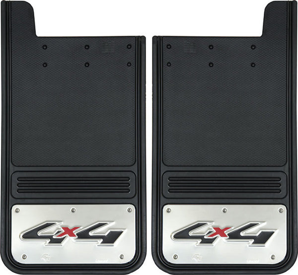 Truck Hardware Mudflap Pair Gatorback 12x23in Rectangular Denali Logo - Stainless Steel (TH-GB1223D)
