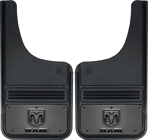 Truck Hardware Garde-boue Gatorback universels 12X23 (paire) à découpe, logo Ram V - gris métal (TH-GM1223CUTRV)