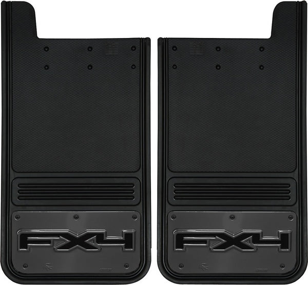 Truck Hardware Mudflap Pair Gatorback Universal 12X23 inFX4in Logo - Gunmetal (TH-GM1223FX4)