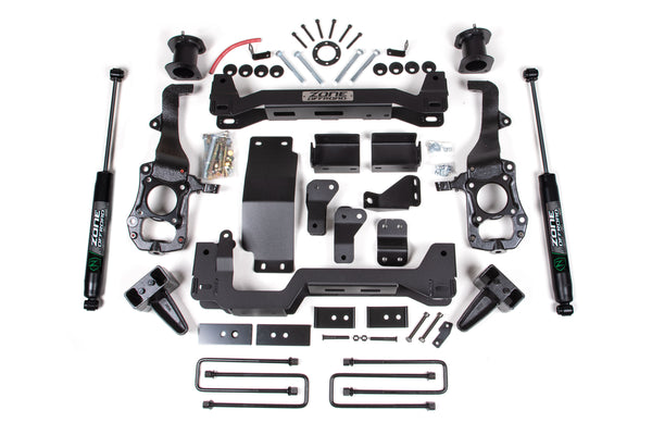 Zone Offroad 6" Lift Kit — Strut Spacer, Nitro Series, 5" Block Kit — 2021-2025 Ford F-150, 4WD (ZONF90N)