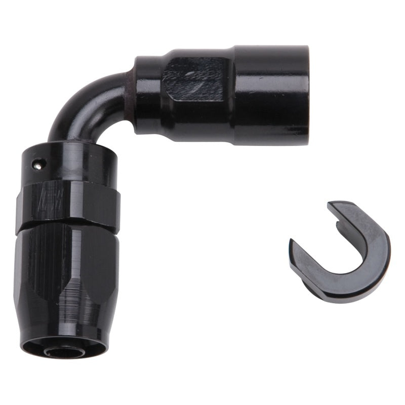 Russell Performance Embout de tuyau noir 90 degrés à déconnexion rapide SAE femelle de 5/16 po vers tuyau -6