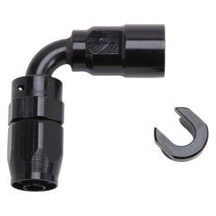 Russell Performance Embout de tuyau noir 90 degrés à déconnexion rapide SAE femelle de 5/16 po vers tuyau -6