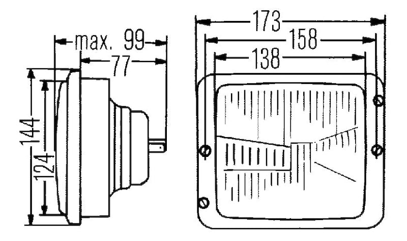 Hella Headlight (HEL004109041) — Left