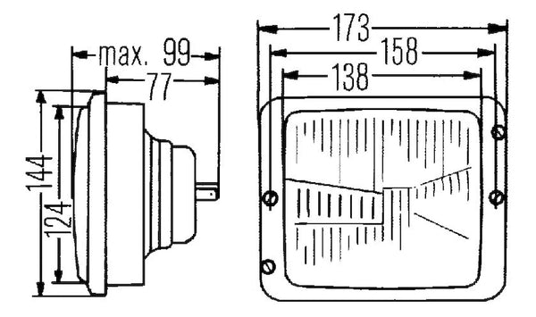 Hella Headlight (HEL004109041) — Left