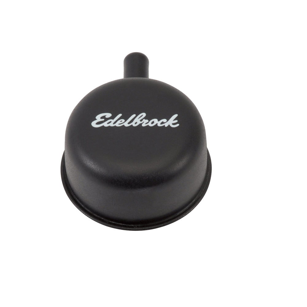 Edelbrock Signature Series Crankcase Breather Cap #4413 W/ 90 Degree Vent Nipple
