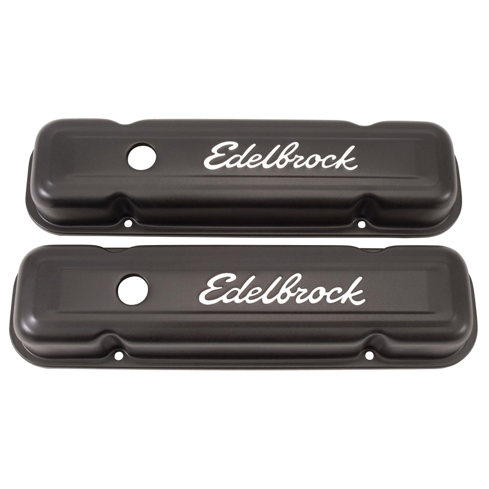 Edelbrock Signature Series Valve Covers, Black, Low Profile, Pontiac 301-455 V8, '62-'79