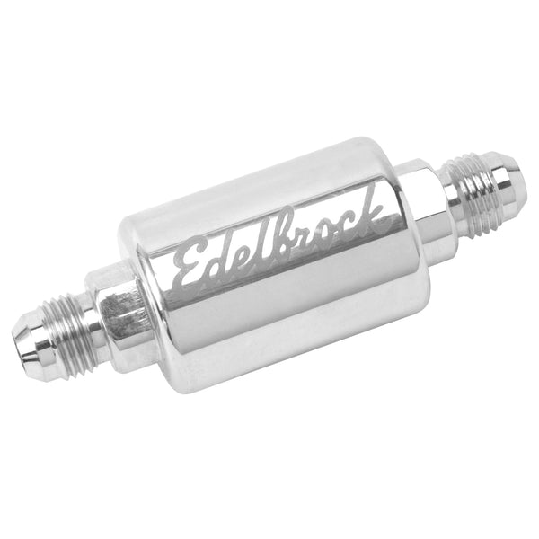 Edelbrock High Flow Billet Aluminum Fuel Filter in Polished Finish
