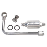 Chrome Single Feed Steel Fuel Line With Polished Filter