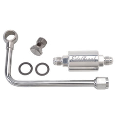 Edelbrock Chrome Single Feed Steel Fuel Line With Polished Filter